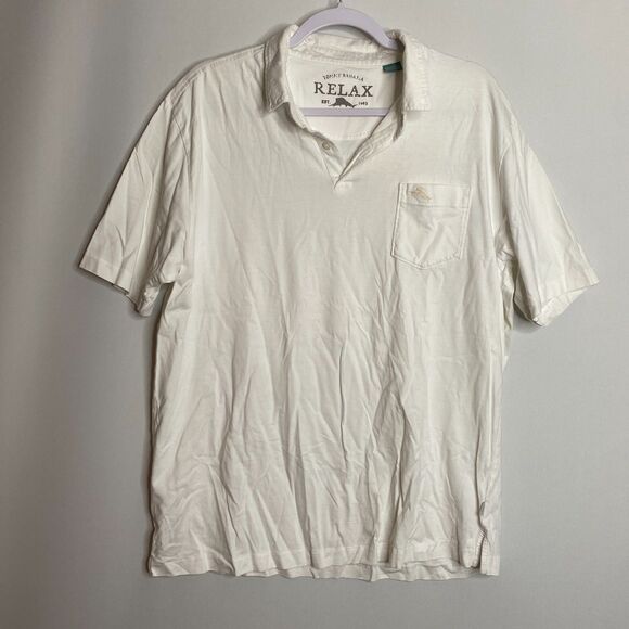 Tommy Bahama Other - Tommy Bahama White Pima Cotton Polo Relax Shirt Size L